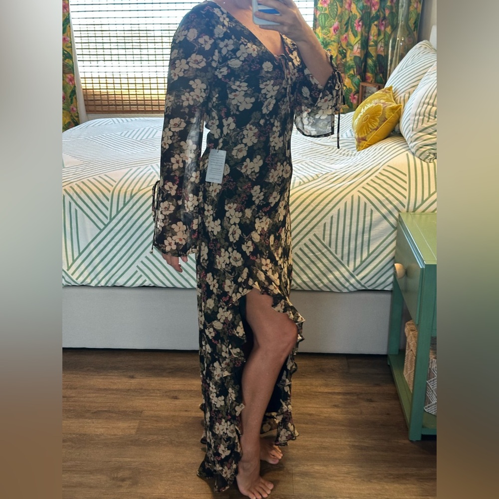 ASTR THE LABEL Floral Long Sleeve Maxi Dress NEW sz L - Picture 4 of 13